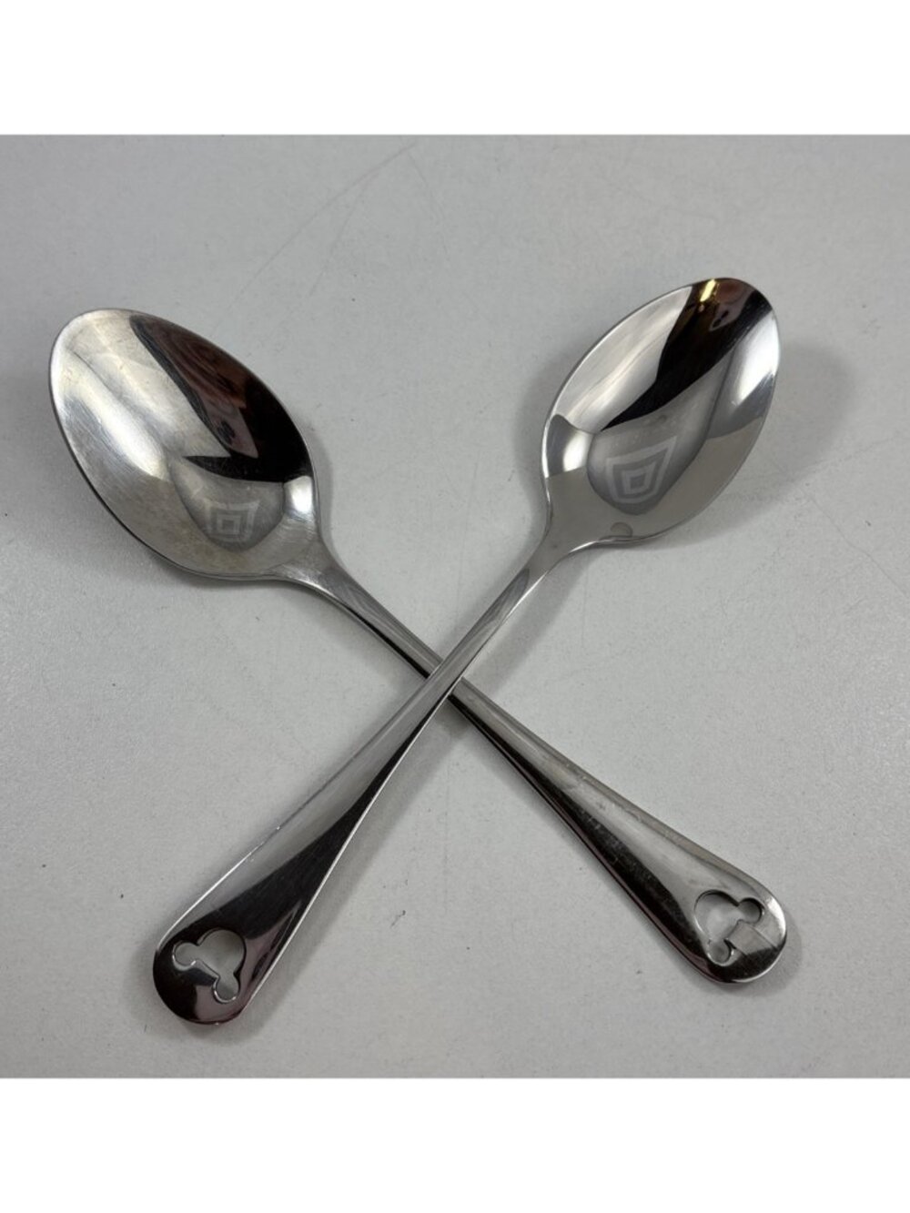 Disney Parks Mickey Mouse Icon Flatware Stainless Silverware 2 Big Table Spoons
